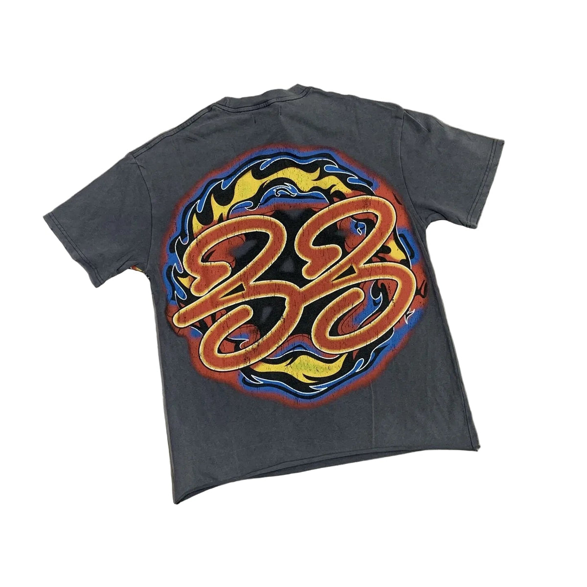 DUAA FLAMING RED BULL VINTAGE WASH GRAPHIC T‑SHIRT
