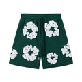 Denim Tears Green Cotton Wreath Print Casual Shorts