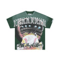 DUAA Distressed Green Baseball Stadium Oversized Graphic T‑Shirt