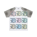 DUAA Multi‑Color D Logo Raglan Oversized Graphic T‑Shirt