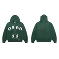 DUAA 33 CHENILLE RHINESTONE DARK GREEN FULL ZIP HOODIE
